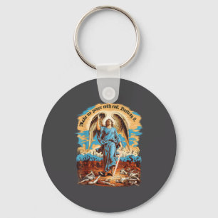 Make No Peace With Evil Archangel Michael Jesus Go Key Ring