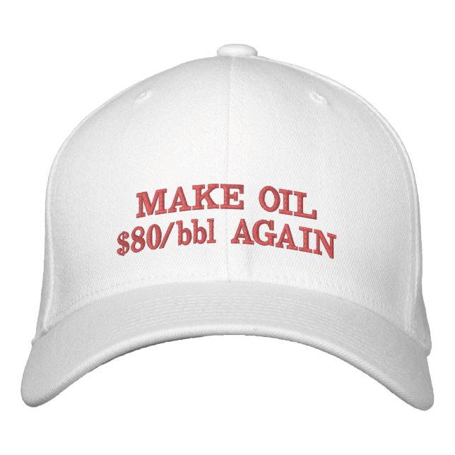 MAKE OIL $80/bbl AGAIN MAGA CORONAVIRUS HAT WHITE (Front)