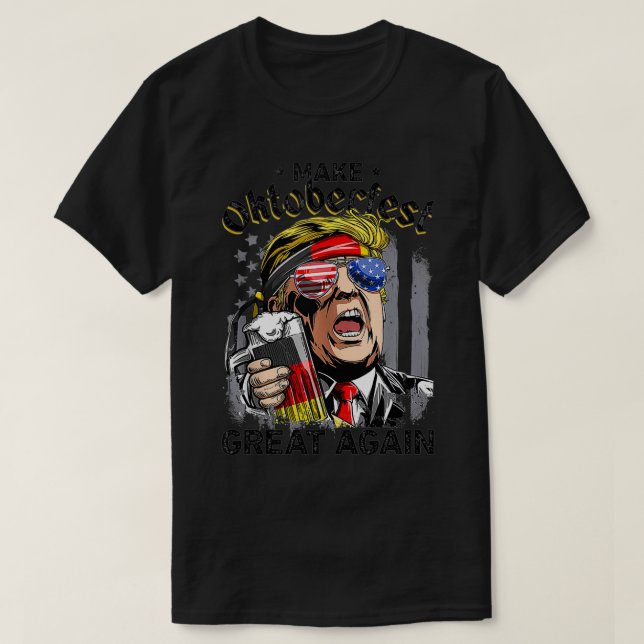 Make Oktoberfest Great Again Funny Trump Prost Bee T-Shirt (Design Front)