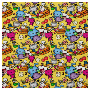 Make own Kawaii clothing with cute Kawaii Doodle Fabric