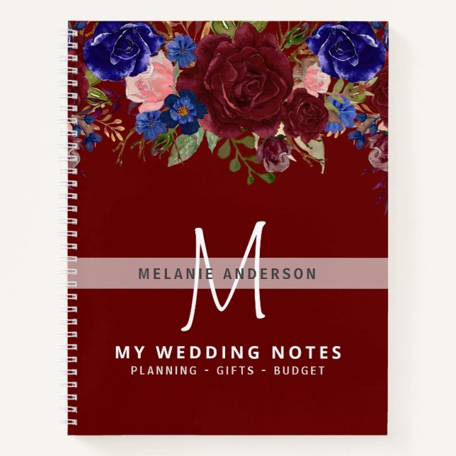 Make own Wedding Planner Journal Keepsake Floral (Front)