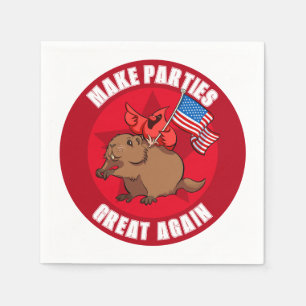 Make Parties Great Again Red Cardinal Cartoon Napkin