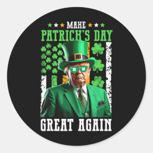 Make Patrick’s Day Great Again Vintage Trump St Pa Classic Round Sticker