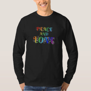 Make Peace Not War Colourful Peace & Love Illustr T-Shirt