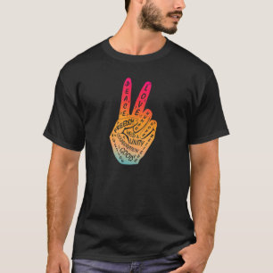 Make Peace Not War  Peace Hand Sign 11 T-Shirt