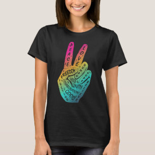 Make Peace Not War Peace Hand Sign 16 T-Shirt