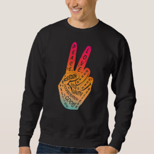 Make Peace Not War  Peace Hand Sign  29 Sweatshirt