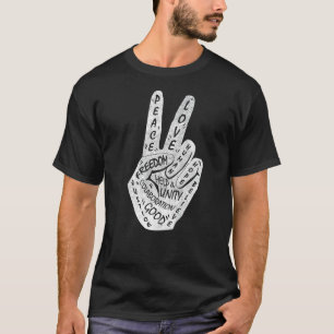 Make Peace Not War  Peace Hand Sign  35 T-Shirt