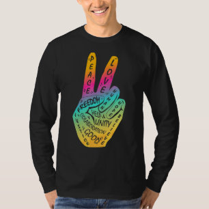 Make Peace Not War Peace Hand Sign 9 T-Shirt