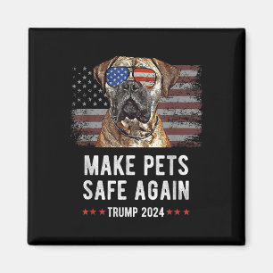 Make Pets Safe Again Bullmastiff Dog Trump 2024  Magnet