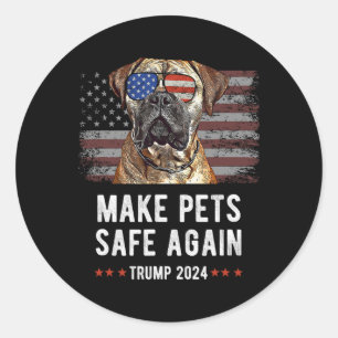 Make Pets Safe Again Bullmastiff Dog Trump  Classic Round Sticker