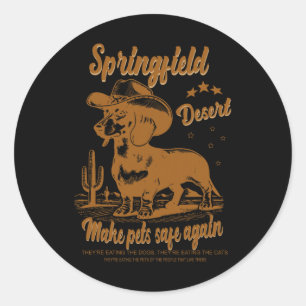Make Pets Safe Again Cowboy Dachshund Dog Vote Tru Classic Round Sticker