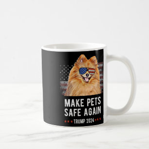 Make Pets Safe Again Pomeranian Dog Trump 2024 Coffee Mug