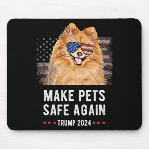 Make Pets Safe Again Pomeranian Dog Trump 2024 Mouse Mat