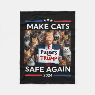 Make Pets Safe Again Trump 2024 Save Our Pets  Fleece Blanket