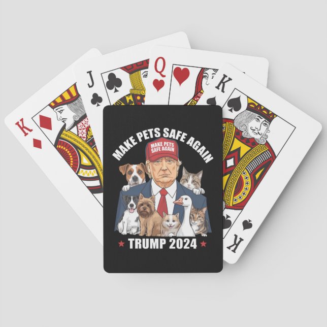 Make Pets Safe Again Trump 2024 Save Our Pets Playing Cards (Back)
