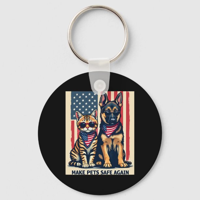 Make Pets Safe Again Trump Cats For Trump Mega 202 Key Ring (Front)