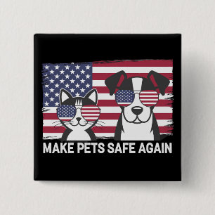 Make Pets Safe Again Trump Harris Debate 2024 15 Cm Square Badge