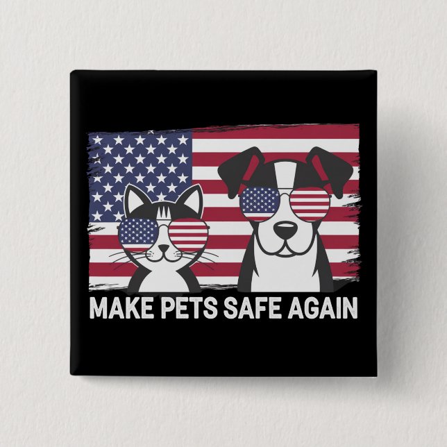 Make Pets Safe Again Trump Harris Debate 2024 15 Cm Square Badge (Front)