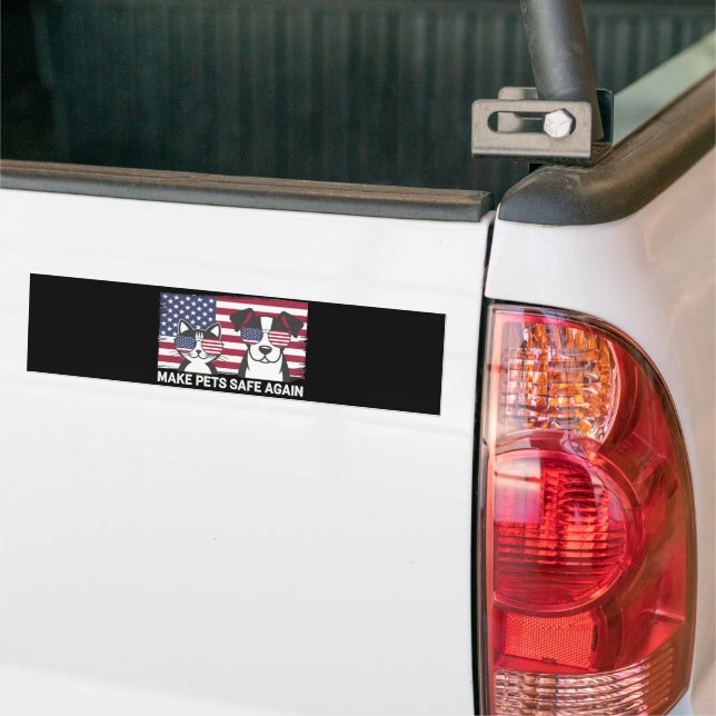 Make Pets Safe Again Trump Harris Debate 2024 Bumper Sticker (On Truck)