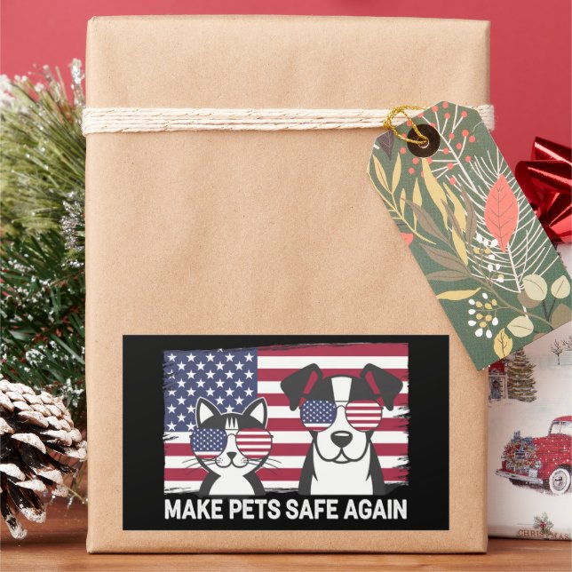 Make Pets Safe Again Trump Harris Debate 2024 Rectangular Sticker (Holiday)