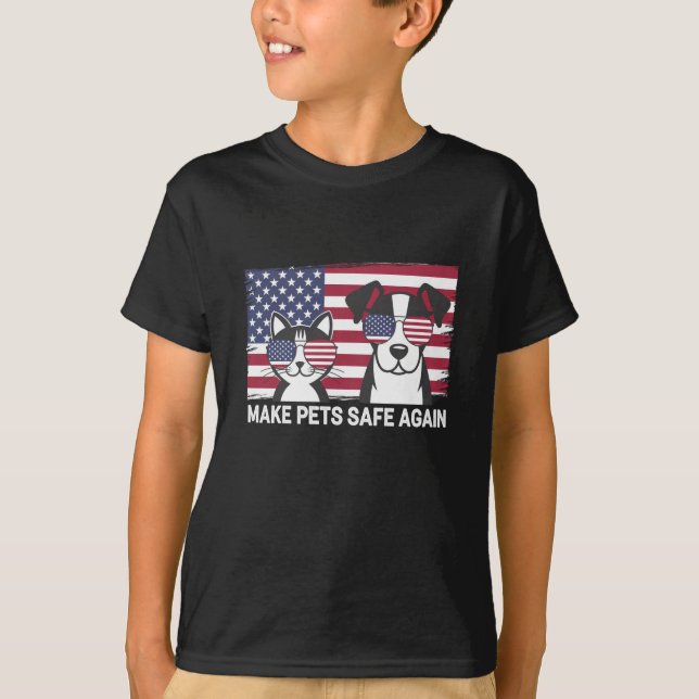 Make Pets Safe Again Trump Harris Debate 2024 T-Shirt (Front)