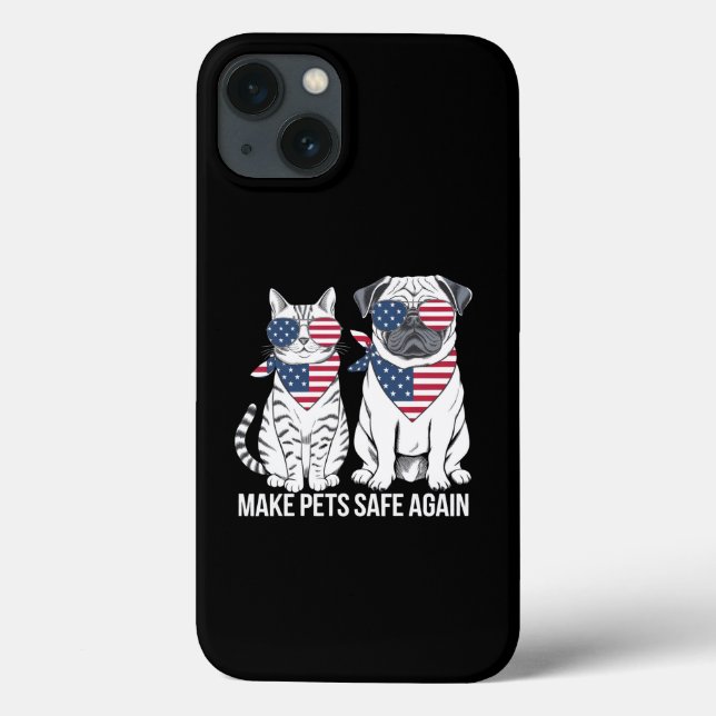 Make Pets Safe Again Trump Harris Debate Dogs Cat  Case-Mate iPhone Case (Back)