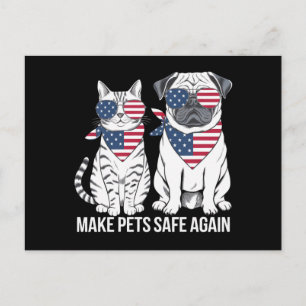 Make Pets Safe Again Trump Harris Debate Dogs Cat Postcard