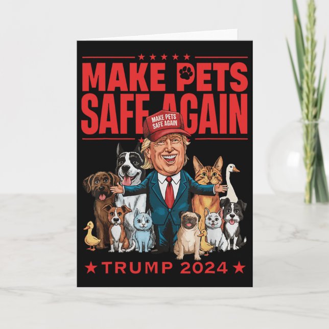 Make Pets Safe Again Trump Mega 2024 Save Our Pets Card (Front)