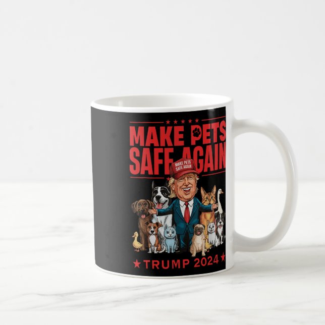 Make Pets Safe Again Trump Mega 2024 Save Our Pets Coffee Mug (Right)