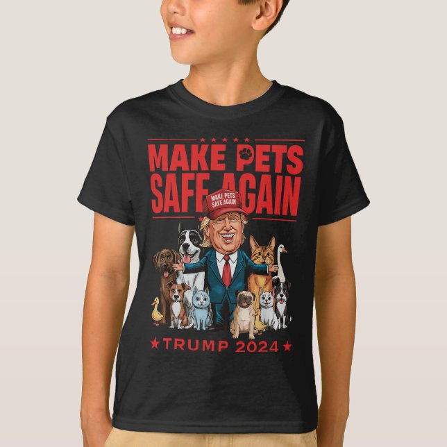 Make Pets Safe Again Trump Mega 2024 Save Our Pets T-Shirt (Front)