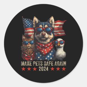 Make Pets Safe Again Trump Save Our Pets 2 Classic Round Sticker