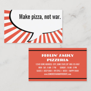 make pizza not war business card