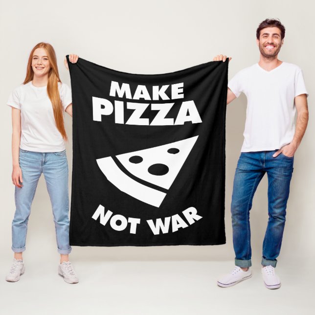 Make Pizza Not War Fleece Blanket (In Situ)