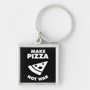 Make Pizza Not War Key Ring