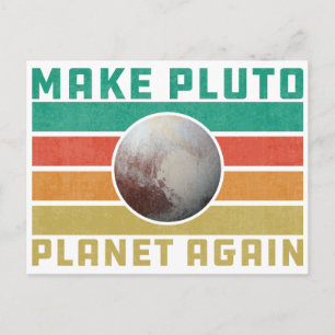 Make Pluto Planet Again Retro Space Astronomy Postcard