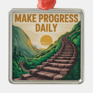 Make Progress Daily Metal Tree Decoration
