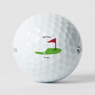 'Make Putts, Not War' Lighthearted Golf Humour Gif Balls