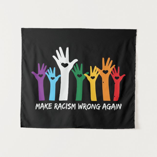 Make Racism Wrong Heart Hands   Tapestry (Front (Horizontal))