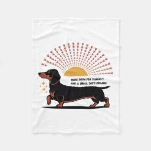 Make Room For Sunlight And A Small Dog’s Dreams Fleece Blanket