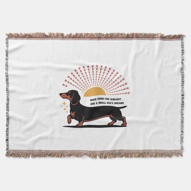 Make Room For Sunlight And A Small Dog’s Dreams Throw Blanket (Front)