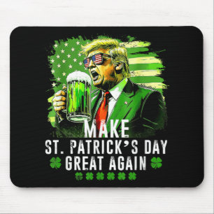 Make Saint Patricks Day Great Again Usa Flag Funny Mouse Mat