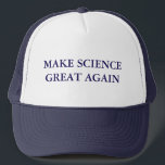 Make Science Great Again Typography Trucker Hat<br><div class="desc">Top off your look with a bold statement in support of facts and reason. This “Make Science Great Again” trucker hat flips MAGA into MSGA, making it the perfect accessory for marches, rallies, or everyday wear. A great choice for science teachers, activists, and progressives who want to push back against...</div>