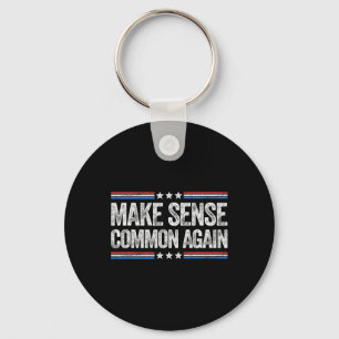 Make Sense Common Again Funny Us Patriotic 4th Of Key Ring