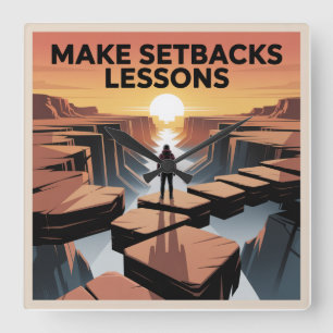 Make Setbacks Lessons Square Wall Clock
