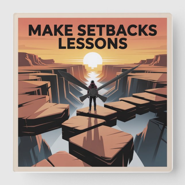 Make Setbacks Lessons Square Wall Clock (Front)