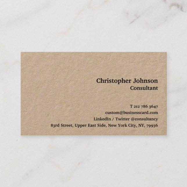 Make Simple Elegant Modern Professional Luxe Kraft Business Card (Front)