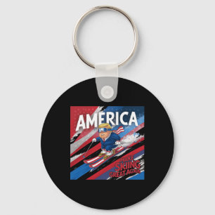 Make Skiing Great Again Donald Trump - Usa Skiing  Key Ring