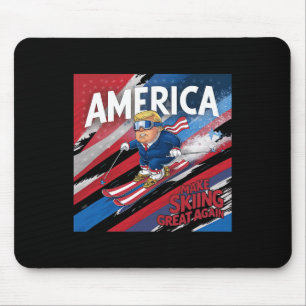 Make Skiing Great Again Donald Trump - Usa Skiing  Mouse Mat