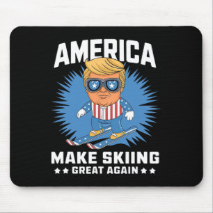 Make Skiing Great Again - Funny Donald Trump Ski Mouse Mat